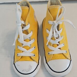 Converse Yellow Classic High Top Lace Up Sneakers Sz 10
